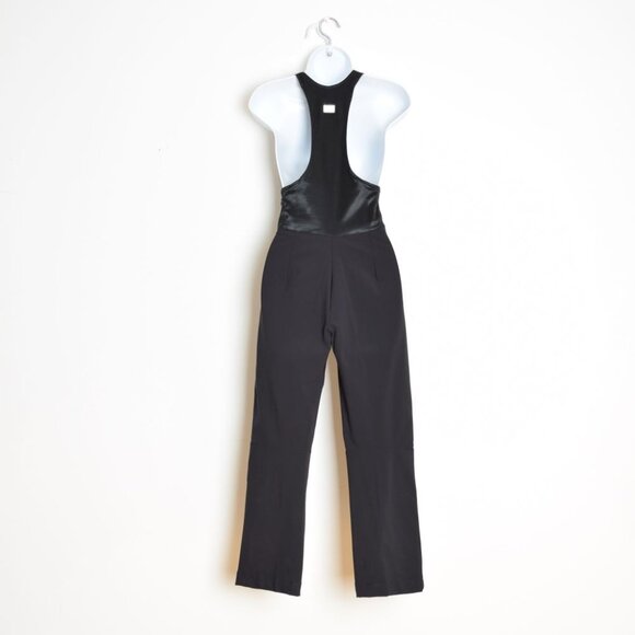 vintage Y2K Marithe Francois Girbaud suspender tuxedo pants jumpsuit black NWT - Picture 6 of 10